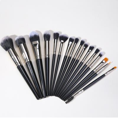 China Angular Blush Premium Black Bionic Wool Foundation Makeup Brush Seem Natural Cosmetic Brushes 16pcs Powder Make Up Brush Black Set In Beauty for sale