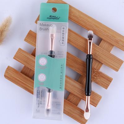 China Cheap Natural Lameila Flat Brush Makeup Brush Eyeshadow Brush Double Head Sponge Private Label Custom Hair Makeup Brushes L0940 for sale