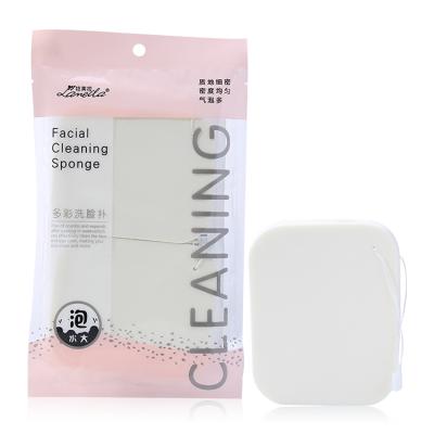 China Lameila Skin Wash Cleansing Sponge Multi Skin Friendly Eco-friendly 2pcs Soft Cleansing Bubble Soft White Facial Sponge Set B2144 for sale