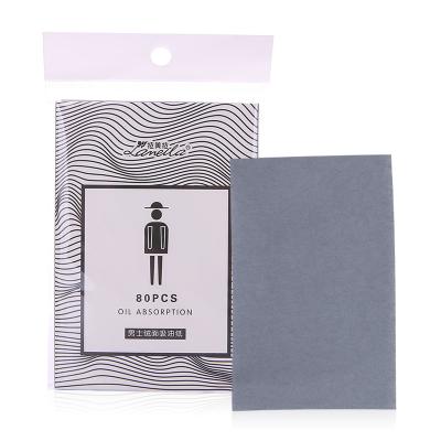 China Custom Gray Eco-Friendly Fabrics Premium Color Logo Face Oil Oil Absorbing Sheets Care Facial Blotter For Men for sale