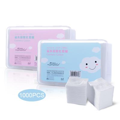 China Lameila Effective Makeup Remover Cotton Single Layer Nonwoven Cosmetic Cotton Pads Skin-friendly 1000 Pieces In Box Pack B241 for sale