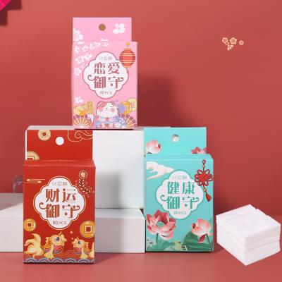 China Lameila Soft Hot Selling Manufacturer 80 Pieces Cosmetic Disposable Place Pad Cotton Remover Makeup Form With Paper Box B342 for sale