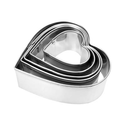 China Sustainable Durable Baking Tools Stainless Steel Cake Ring Mold Mousse Heart Shaped Ring for sale