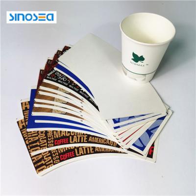 China 250 Gsm Moisture Proof Coated PE Fan Paper Cup Custom Printed Raw Material for sale