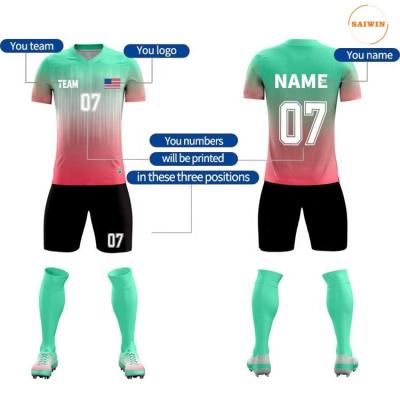 China Sets Shiny pattern uniform football wear 2024 soccer jerseys  custom design style for sale