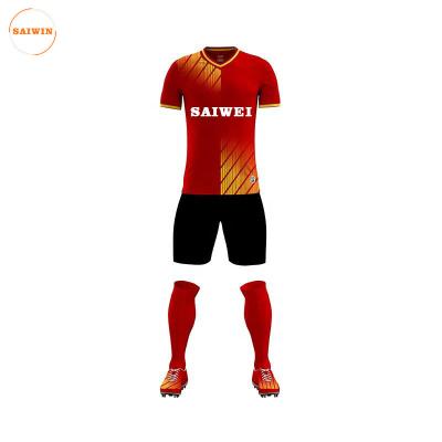 China Sets Custom Sublimation Explosive Soccer Jersey Wholesale Soccer Uniform red and violet soccer jersey for sale