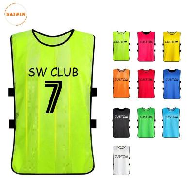 China Sets Adult Soccer Bibs Polyester Quick Dry Football Training Sports Vest Tops Breathable Team Training Bibs for sale