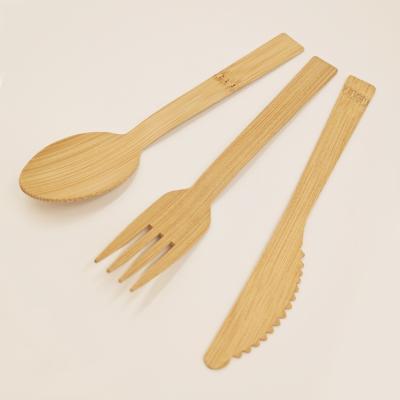 China Sustainable bamboo reusable wooden disposable cutlery cookware set spoon set for sale