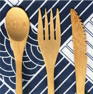 China Sustainable Biodegradable Bamboo Utensils Cutlery Set Disposable Reusable Utensils GRILL Camping Accessories for sale