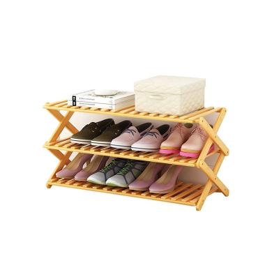 China Factory Direct Bamboo Multi-Layer Bamboo Shoe Rack 3-Tier Shelf Shoe Rack (The Other) Bench Adjustable for sale