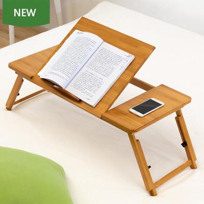 China Wholesale (Height)Adjustable Bamboo Laptop Bed Desk With Foldable Storage Drawer Laptop Table Breakfast Tray for sale