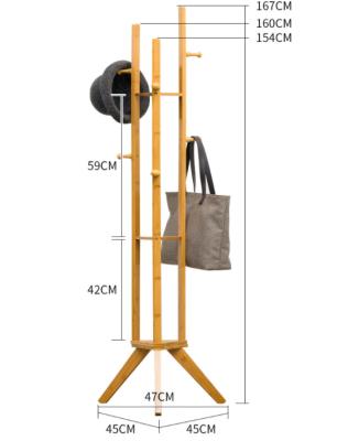 China Expandable Modern Bamboo Wooden Standing Hat Rack Hat Holder Coat Rack Drying Rack Coat Shelf With Hanger for sale