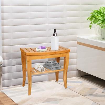 China Eco-friendly Bathroom Toilet Storage Stool Bamboo Kids Shower Stool Living Room Furniture for sale