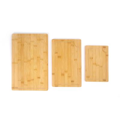 China Disposable Bamboo Cutting Board Set for Kitchen with Juice Grooves and Handles Set of 3 for sale