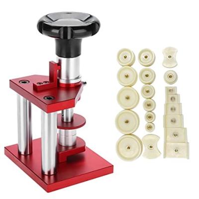 China High Hardness Watch Press Machine Screw Case Cover Back Press Watch Repair Tool with 20 Dies Cheering Repair Tools for sale