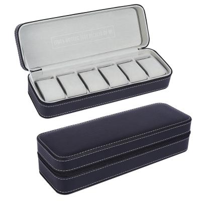 China Classic Elegant Luxury PU Vintage Jewelry Storage Case Mens Leather Glass Top Watches Box Display Boxes for sale