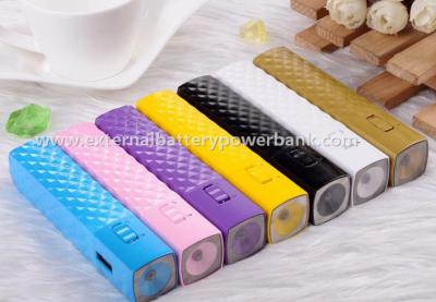 China 2000mah Diamond Design Portable Slim Power Bank with High Light LED Torch for sale