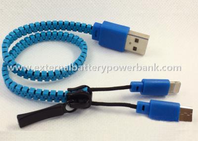 China Zipper USB Data Transfer Cable , Mobile Phone 2 in 1 USB Charging Cable for sale