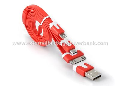 China 3 in 1 flachem Nudel USB-Datenübertragungs-Kabel für iPhone 4G/4S 5G/5S/Samsung zu verkaufen