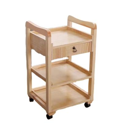 China Viable Most Popular Storage Shelf Rack Solid Wood Storage Shelf With Wheels for sale