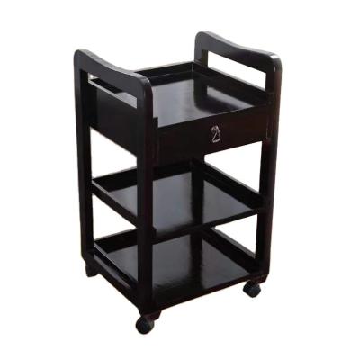 China Sustainable Newest Hot Sale Rack Solid Wood Storage Shelf With Wheels for sale