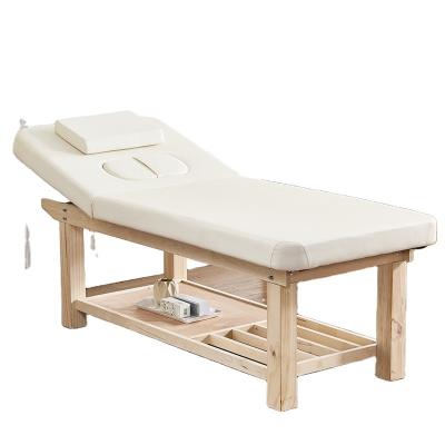 China Modern Manufacturers Direct Selling Solid Wood Massage Table Beauty Facial Bed for sale