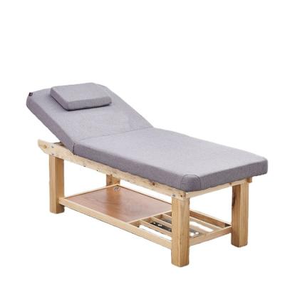 China Quality Modern Solid Wood Spa Massage Table Super Salon Four Leg Facial Bed for sale