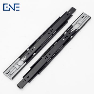 China Support OEM Manufacturer High Quality Ball Bearing Black Finish Push To Open And Soft Closing Drawer Slide for sale