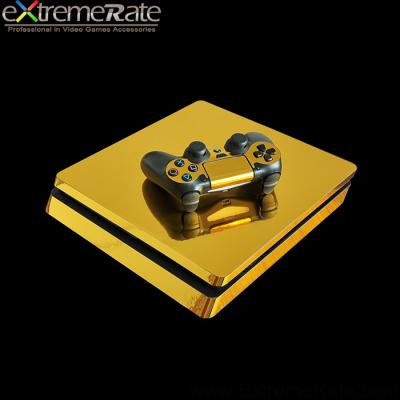 China Easy Installation OEM Chrome Gold Skin Sticker For PS4 Slim Decal Cover for sale