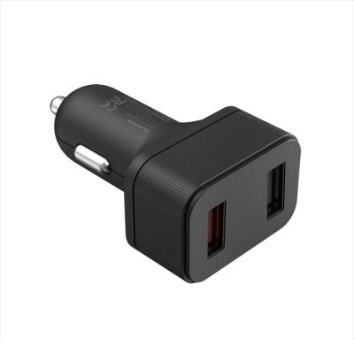 China Best Selling 30W 2.4A+QC3.0 Car Fast Charging ELEKER Fast Car Charger 2.4A+QC3.0 Dual Port Best For Smartphone &Tablets PC Fast Car Charger for sale