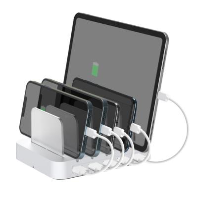 China ELEKER 5USB 5V 6A Mobile Phone Charging Station USB Charger Station Storage CE Multiple Charger Stand for iPhone 13 MI Galax for sale