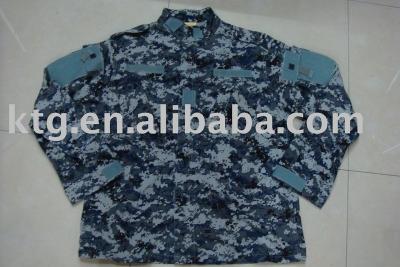 China Digital Army BDU Anti-Static Blue Uniform for sale