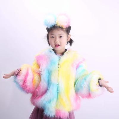 China New Winter Girl Fur Coat Kids Faux Fur Jackets Sustainable Fashion Winter Warm Fur Plush Coat for sale