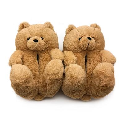 China 2020 High Quality Anti-odor Winter Warm Women Men's Teddy Bear Slippers Indoor Slides for sale