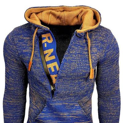 China Wholesale New Fashion Breathable Mixed Color Sweater Casual Hooded Long Sleeve Knit Men's Hoodies for sale