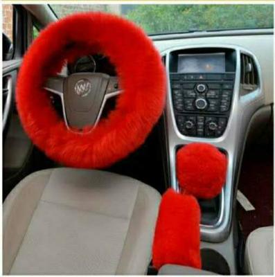 China Simple color without pattern 2020 low price long fur car wheel cover steering assembly for winter for sale