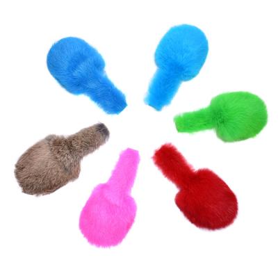 China Rabbit Fur Squeaker Eco-friendly Material Fluffy Furry Noisy Dog Toy for sale