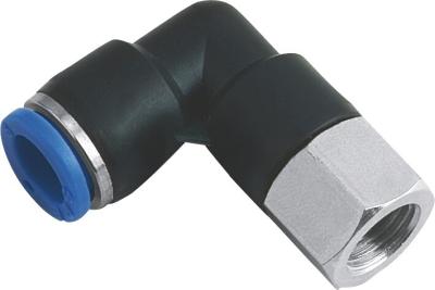 China L Shaped Push To Connect Pneumatic Fittings 90 Degree Female Elbow for sale