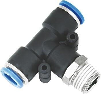 China T Type Pneumatic NPT Threaded Fittings , Pneumatic Push Fit Connectors for sale