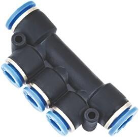 China Multiple Reducing Tee Pneumatic Push Fittings For Connecting Three Tubes for sale