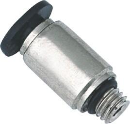 China Miniature Male Straight Brass Nickel Plated Push In Fittings With Internal Hex for sale