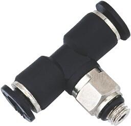 China Push To Connect Miniature Pneumatic Fittings T Type 90 Degree Male Elbow for sale