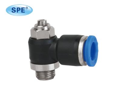 China Air Pneumatic Flow Control Valves With Push To Connect Fitting Right Angle for sale