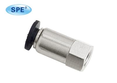 China Female Straight Mall Pneumatic Fittings Flow Control Valve Nickel Plated Brass for sale