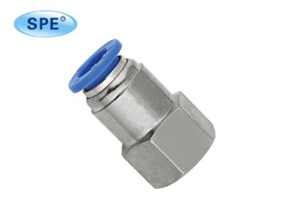 China Brass Nickel Planting Pneumatic Push G Thread Fittings With Female Straight Run Body for sale