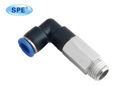 China Pneumatic Extended Male Elbow G Thread Fittings , 10mm Plastic Tube Fittings Connectors for sale