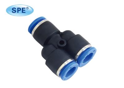 China Y Shape Pneumatic Push Fittings , Plastic Push To Connect Tube Fittings for sale