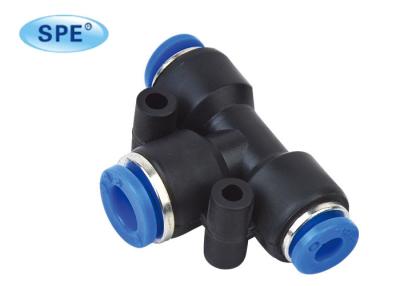 China Metric Union Tee One Touch Pneumatic Push Fittings / Push To Connect Air Fittings for sale