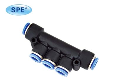 China Male Triple Branch Plastic Pneumatic Fittings , Multi Ports Push Connect Air Fittings for sale