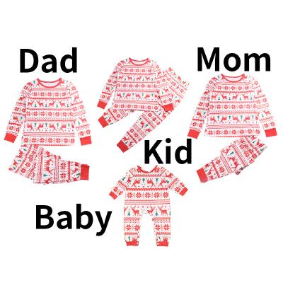 China 2022 Christmas Home Printed Long Sleeve Parent Child QUICK DRY Casual Pajamas Wholesale Custom New for sale